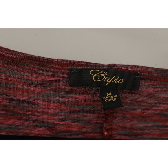 Cupio Women's 100% Viscose Pullover Crew Neck Top Blouse Long Sleeve Size M Red - Picture 3 of 5